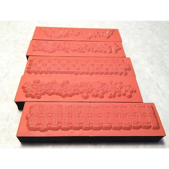 Rubber Stamp Borders Stars Flowers Hearts Lot of 5 - Picture 2 of 4